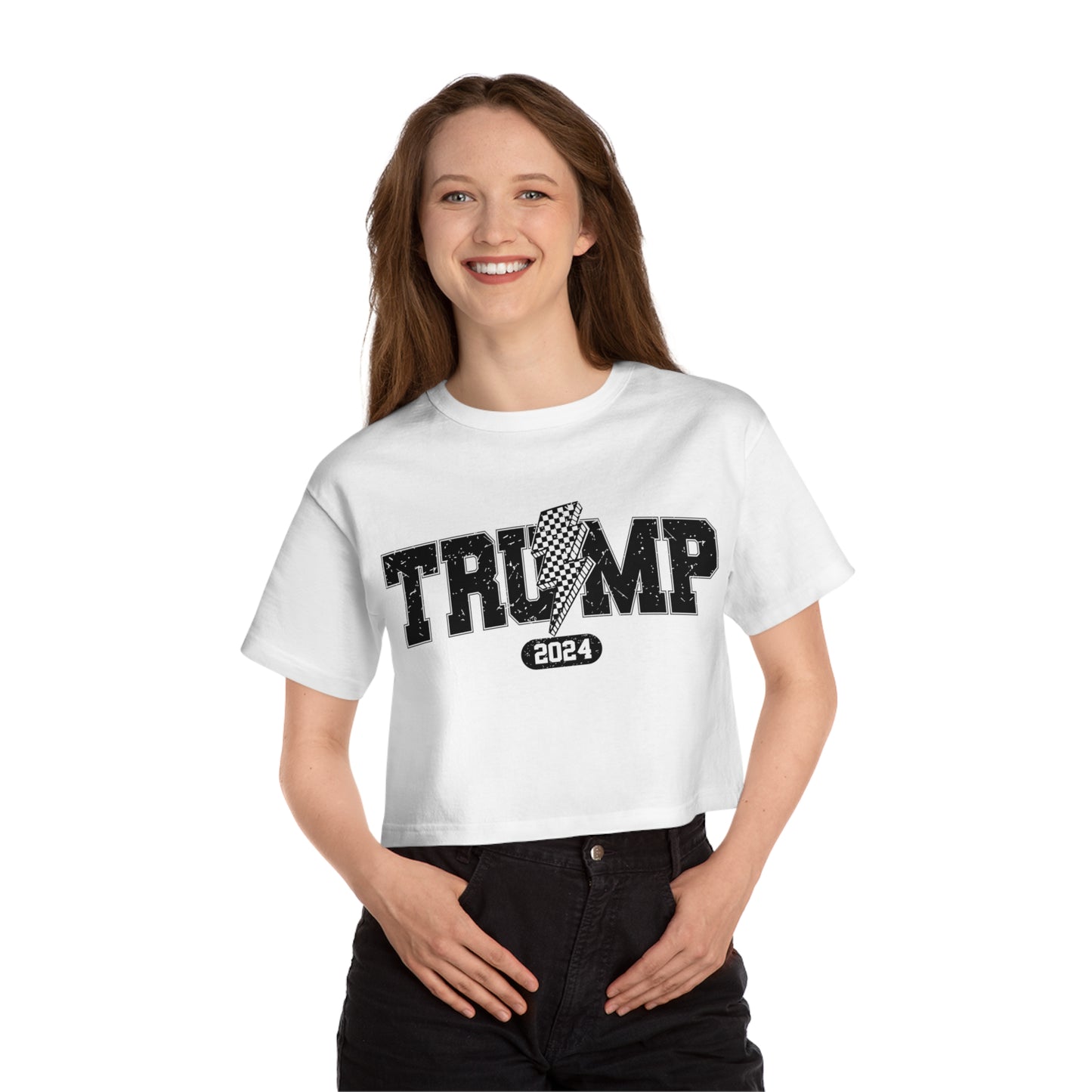 Checker Trump Cropped Tee